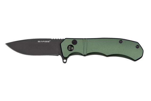 Knives Sarge Knives Ready Series SARGE COMMAND - ARMY GREEN TURBO LOCK FOLDER 3" BLADE